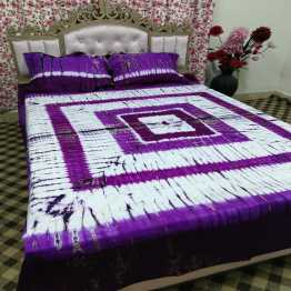Premium Cotton Tie-Dye Batik Bed Sheet (+ 2 pillow and 1 side pillow cover)